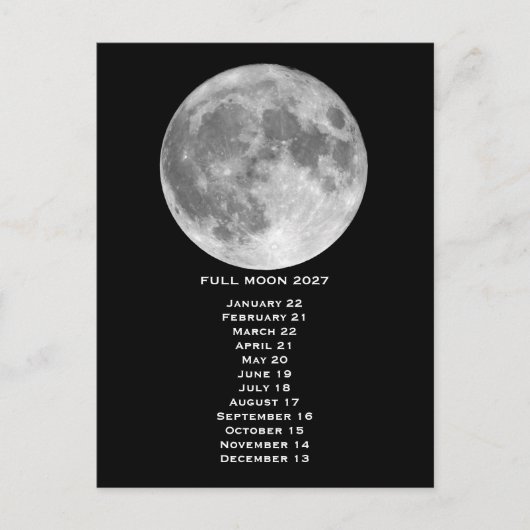 Full Moon Phases 2027 ポストカード (正面)
