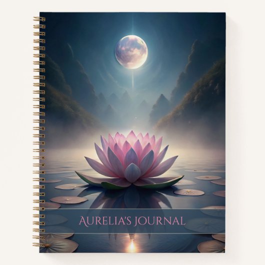 Full Moon Reflection – Lunar Witch Spiritual ノートブック (正面)