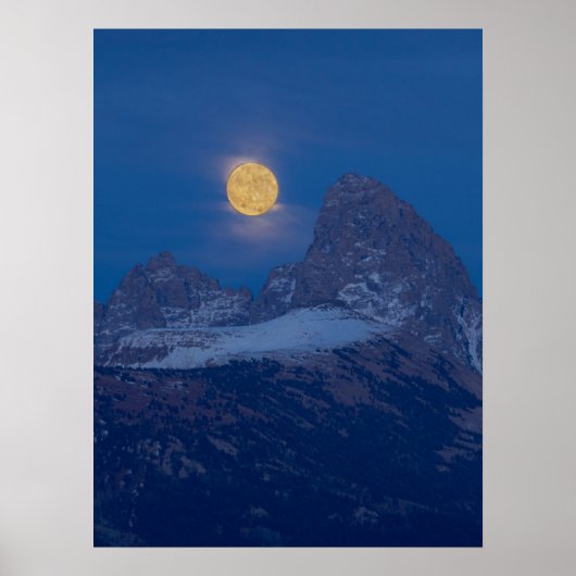 Full Moon Rising | Grand Teton Driggs, Idaho ポスター (正面)