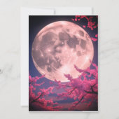 Full Moon & Sakura Cherry Blossoms Wedding Invitat 招待状 (正面)