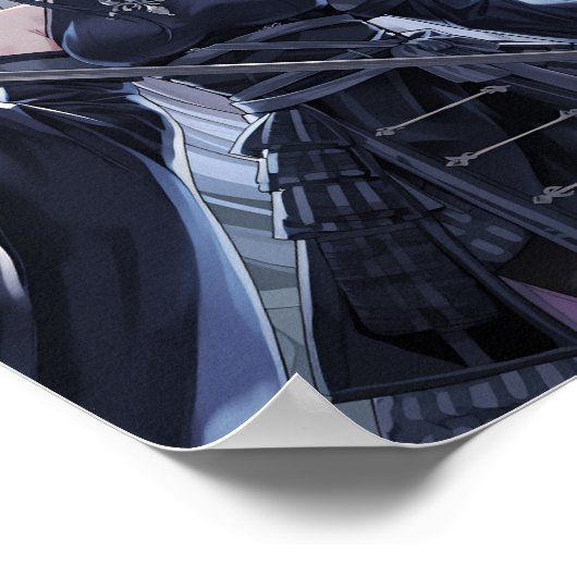 Full Moon Samurai — Elegant Dark Anime Warrior Gir ポスター (角)