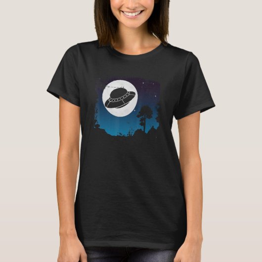Full Moon Unidentified Flying Object UFO Abduction Tシャツ (正面)