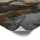 Full Moon Winter Dark Forest Art Print Dark ポスター (角)