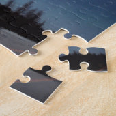 Full Moon With Aurora | Yellowknife Canada ジグソーパズル (側面)