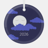 Full Moon with Clouds ガラスオーナメント (正面)