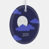 Full Moon with Clouds ガラスオーナメント (正面右)