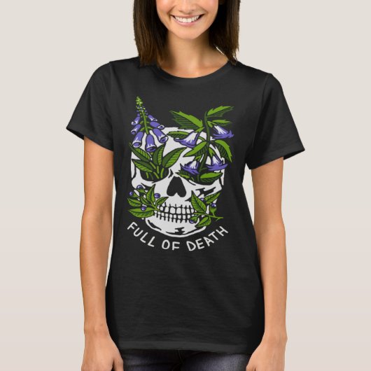 Full Of Death Skull Botanical Tシャツ (正面)