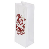 Full Of Holiday Spirit Wine Snarky Christmas Xmas ワインギフトバッグ (正面アングル)