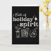 Full Of Holiday Spirit Wine Tail Christmas Party  カード (黄色い花)