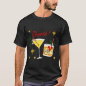 Full Of Holiday Srit Cheers Martini Christmas Drin Tシャツ (正面)