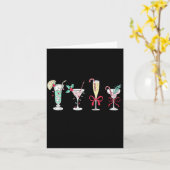 Full Of Holiday Srit Christmas Drinks Martini Tail カード (黄色い花)