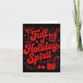 Full Of Holiday Srit Funny Christmas Drinking Retr カード (正面)