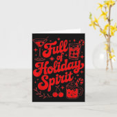 Full Of Holiday Srit Funny Christmas Drinking Retr カード (黄色い花)