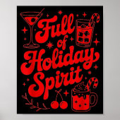 Full Of Holiday Srit Funny Christmas Drinking Retr ポスター (正面)