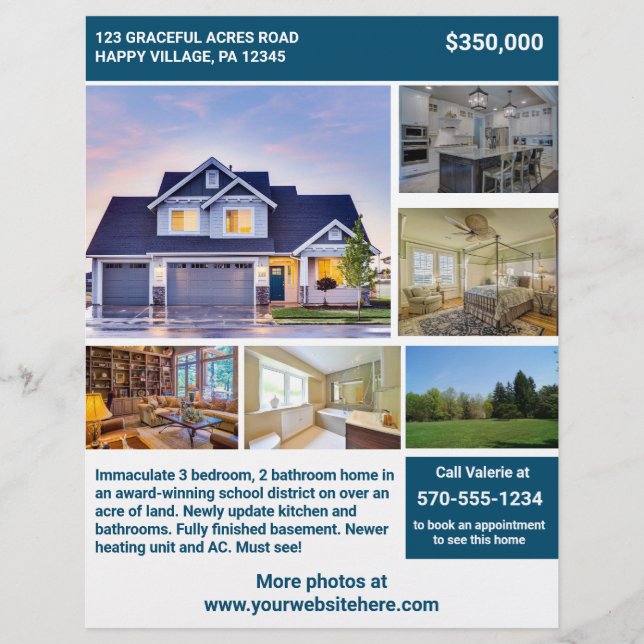 Full Page 2 Sided House For Sale Flyer with Photos チラシ (正面)