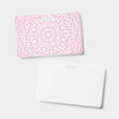 Full Pattern Neon Pink ID Badge – Customizable バッジ (正面&裏面)