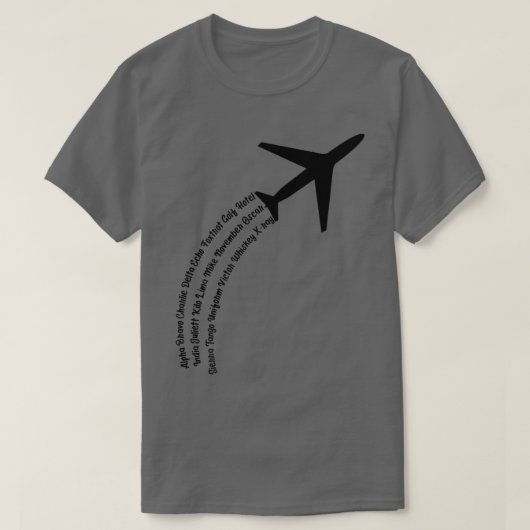 Full Phonetic AlphabetCute Plane Letters Tee Premi Tシャツ (デザイン正面)
