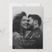 Full Photo Chic Flat Wedding Save The Date Card セーブザデート (正面)