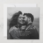 Full Photo Chic Flat Wedding Save The Date Card セーブザデート (正面)