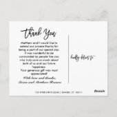 Full Photo Thank Youポストカード – 金ゴールドフォイルフェイクハート ポストカード (裏面)