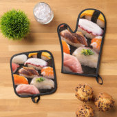 Full Plate Flavor – The Ultimate Sushi Lineup 鍋つかみ&鍋敷きセット (トップダウン)