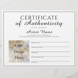 Full Size Certificate of Authenticity Art Photo レターヘッド