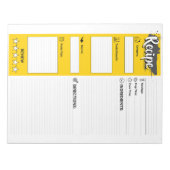 Full Size Cooking Papers | Blank Recipe Pages  ノートパッド (正面)