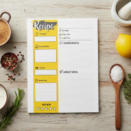 Full Size Cooking Papers | Blank Recipe Pages  ノートパッド