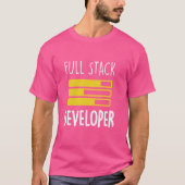 Full Stack Developer Programmer Code Coderことわざ Tシャツ (正面)