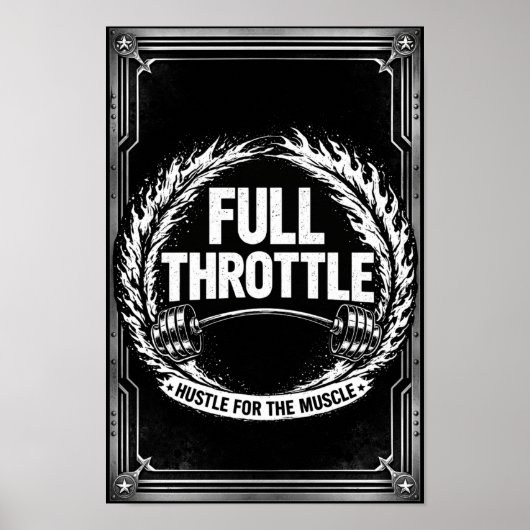 Full Throttle Gym Poster – Hustle For The Muscle F ポスター (正面)