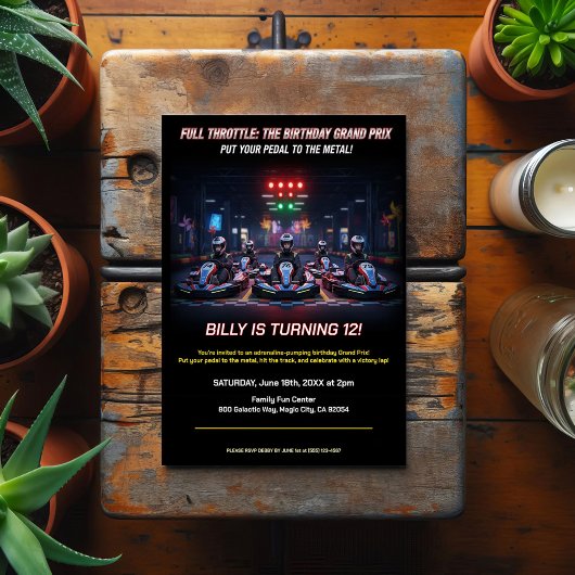 Full Throttle Racing Birthday Party ポストカード