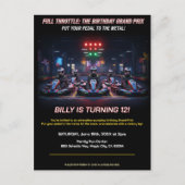 Full Throttle Racing Birthday Party ポストカード (正面)