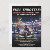 Full Throttle Racing Birthday Party 招待状 (正面)