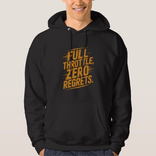 Full Throttle Zero Regrets Distressed Typography パーカ (正面)