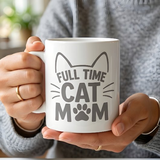 Full Time Cat Mom Cute Feline Lover コーヒーマグカップ
