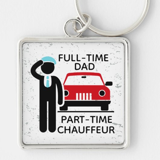 Full-Time Dad Part-Time Chauffeur Busy Dad キーホルダー (正面)