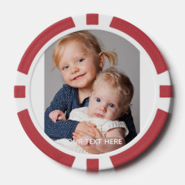 Full Vertical Photo Script Custom Text ポーカーチップ