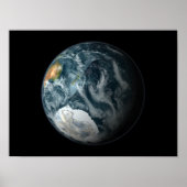 Full view of the Earth highlighting Antarctica ポスター (正面)