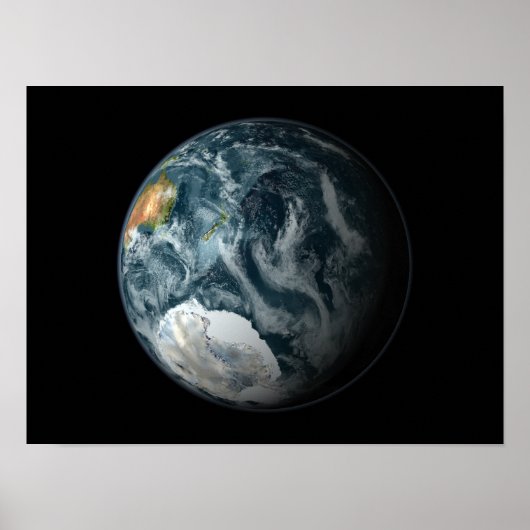 Full view of the Earth highlighting Antarctica ポスター (正面)