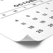 Full-Year Calendar with Customizable Photo  ポスター (角)