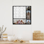 Full-Year Calendar with Customizable Photo Collage ポスター (キッチン)