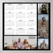 Full-Year Calendar with Customizable Photo Collage ポスター (正面)
