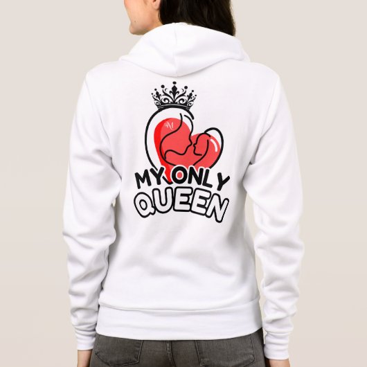 Full-Zip Hoodie : My Only Queen (white) パーカ (裏面)