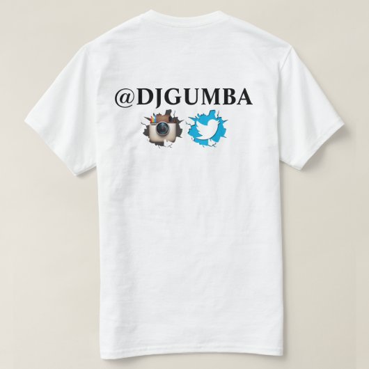 FULLBLASTのDJ GUMBAが付いている無線のロゴのワイシャツ Tシャツ (デザイン裏面)