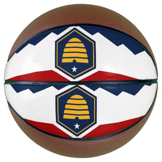 Fullsize Basketball with Flag of Utah, USA バスケットボール (正面)