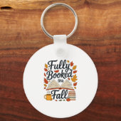 Fully Booked For Fall Books Pumpkin Autumn Thanksg キーホルダー (正面)