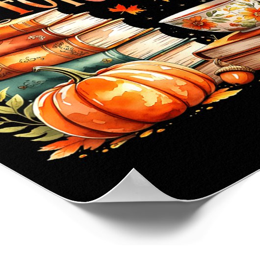 Fully Booked For Fall Cozy Autumn Reading Gift ポスター (角)