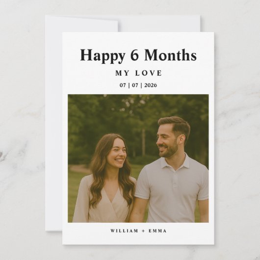 Fully Custom 6 Month Anniversary Card for Couple (正面)
