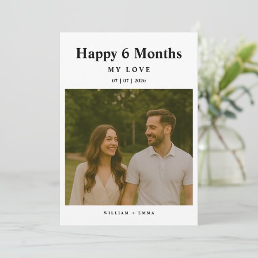 Fully Custom 6 Month Anniversary Card for Couple (スタンド正面)