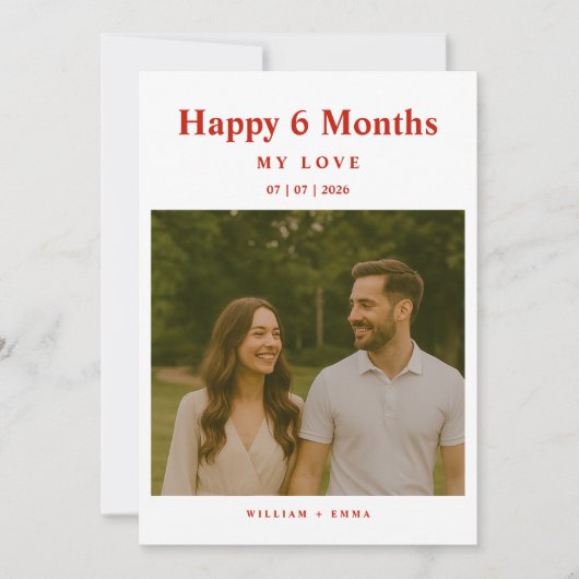 Fully Custom 6 Month Anniversary Card for Couple (正面)